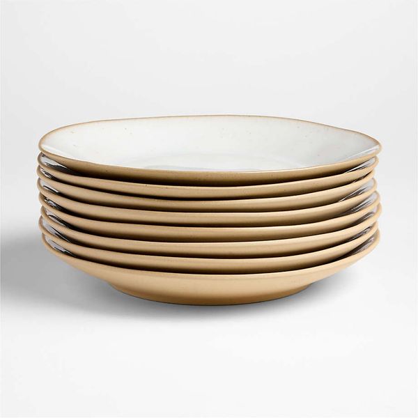 Crate & Barrel Marin Recycled Natural Stoneware Dinner Plates