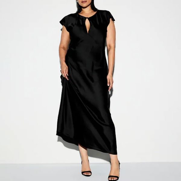 The Occasion by Old Navy Flutter-Sleeve Keyhole Satin Maxi Dress