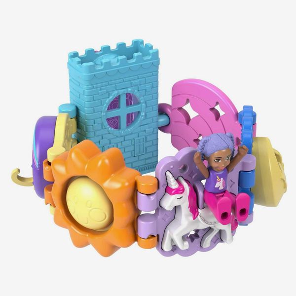 Polly Pocket Toys, Bracelet Treasures Wearables with Snap-Together Sections and Micro Doll