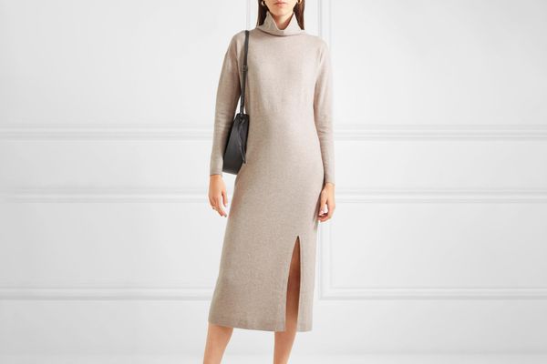 Allude Wool and Cashmere-blend Turtleneck Midi Dress