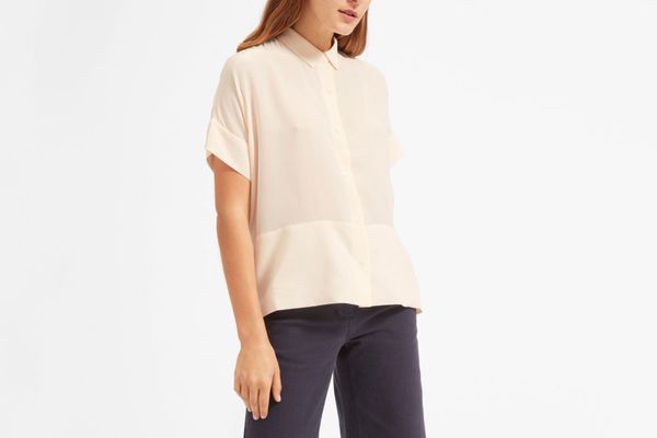 Everlane Silk Short-Sleeve Square Shirt