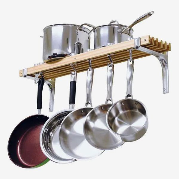 Cooks Standard 36 in. Wooden Wall Mounted Pot Rack