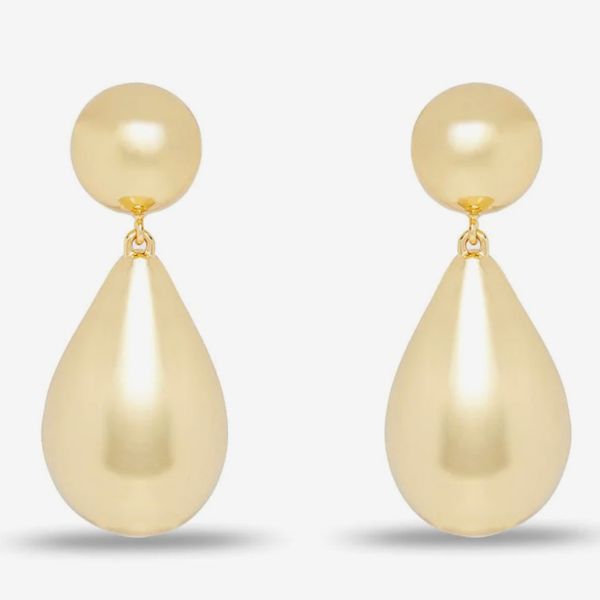 Lele Sadoughi Gold Small Dome Teardrop Earrings