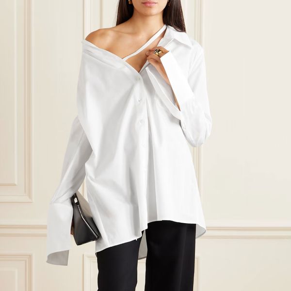 Ann Demeulemeester Jotie Asymmetric Cotton-Poplin Shirt