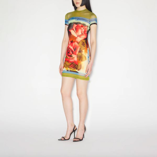 Jean Paul Gaultier Short Red Roses Dress