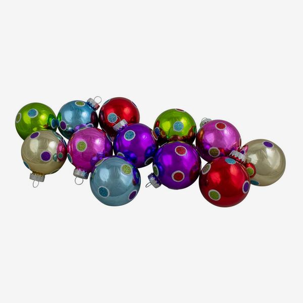 NWT Arte Florum Silver Glitter Balls Christmas Holiday Ornament Set of 6 Boxed 