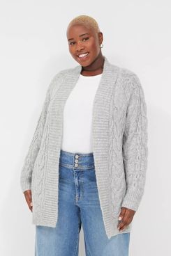 Lane Bryant Open-Front Cable Knit Cardigan
