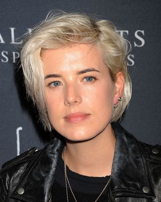 Agyness Deyn attends the AllSaints Spitalfields launch party for the Capsule Not For Sale T-Shirt Collection held at The Music Box @ Fonda on October 24, 2011 in Hollywood, California.