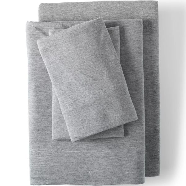 Lands' End Lightweight Stretch Modal Jersey Heathered Bed Sheet Set - Queen