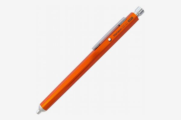 Ohto Horizon Aluminum Hexagon Barrel Needlepoint Ballpoint Pen (0.7mm), Orange