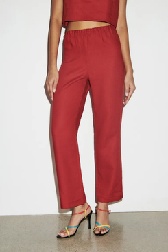 Reformation Remi Cropped Linen Pant