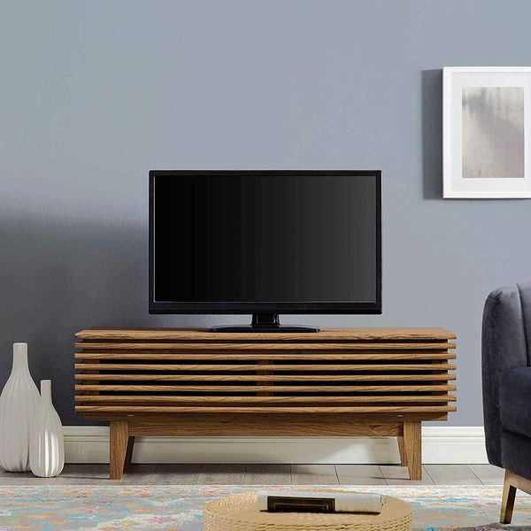 Modway Low-Profile Walnut TV Stand, 46 Inches Wide