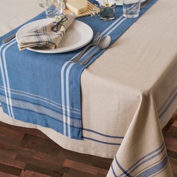 DII French Stripe Kitchen Tablecloth
