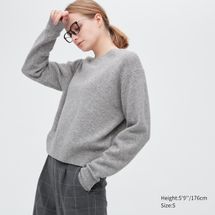 Uniqlo Premium Lambswool Crew-Neck Long-Sleeved Sweater