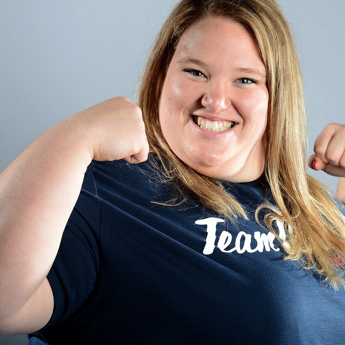 Holley Mangold of the US Olympic Weightlifting team poses for pictures during a photo session during the 2012 Team USA Media Summit on May 13, 2012 in Dallas,Texas. 