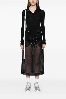 Simone Rocha Mesh Sheer Midi Skirt