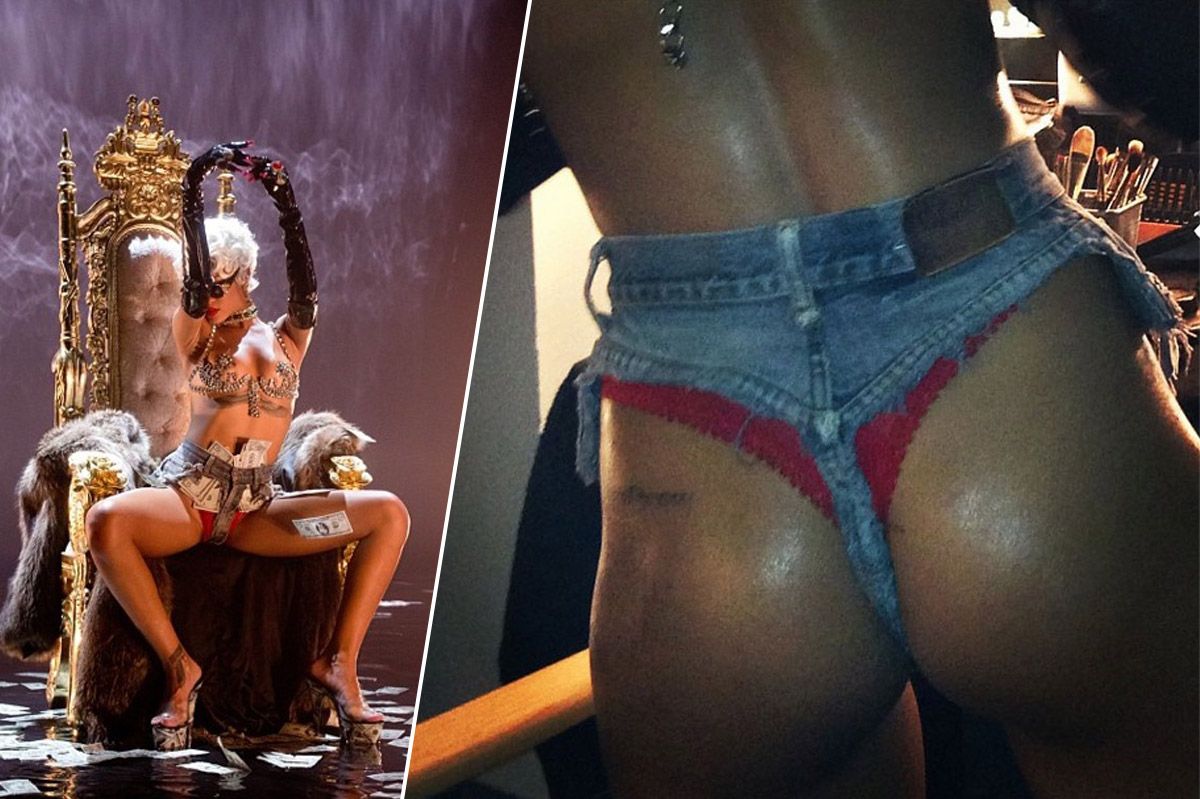 Finally, Rihanna's Denim Thong From All Angles