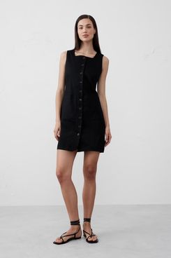 Banana Republic Factory Linen-Blend Square-Neck Mini Dress