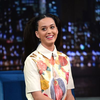 NEW YORK, NY - OCTOBER 10: Katy Perry visits 