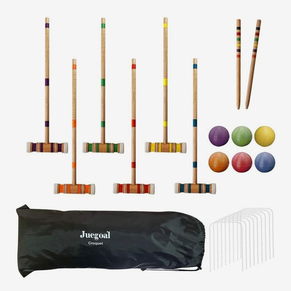 Juegoal Six Player Croquet Set with Drawstring Bag,