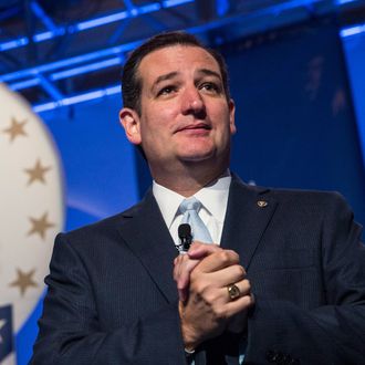 WASHINGTON, DC - OCTOBER 11: Senator Ted Cruz (R-TX), speaks at the 2013 Values Voter Summit, held by the Family Research Council, on October 11, 2013 in Washington, DC. The summit, which goes for three days, is attended by a number of Republican senators and high profile conservative voices in American politics. (Photo by Andrew Burton/Getty Images)