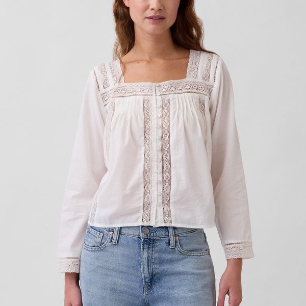 Gap Lace-Trim Square-Neck Top