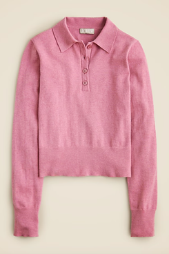 J.Crew Featherweight Cashmere-Blend Long-Sleeve Polo Shirt