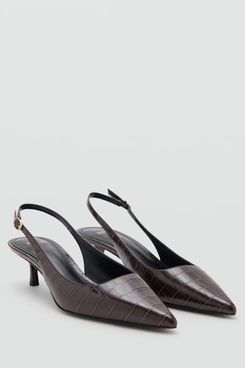 Mango Croc-Effect Heeled Shoes