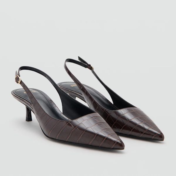 Mango Croc-Effect Heeled Shoes