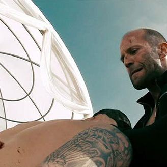 Statham drives an electrified cattle prod through your torso. (Crank 2)