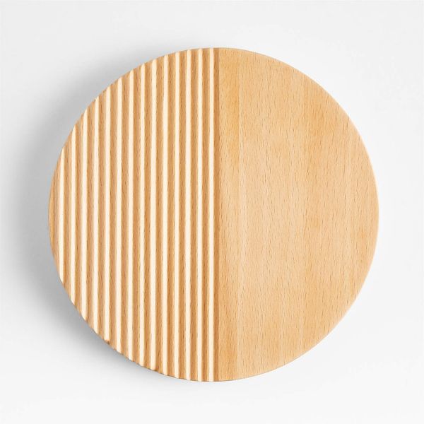 Crate and Barrel Hanno Fluted Wooden Trivet