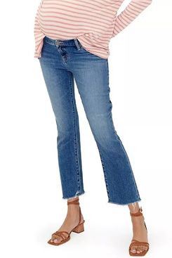 Under the Bump Crop Maternity Jean in Dark Blue