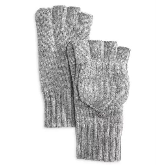 C by Bloomingdale's Ribbed Knit Cashmere Pop Top Mittens