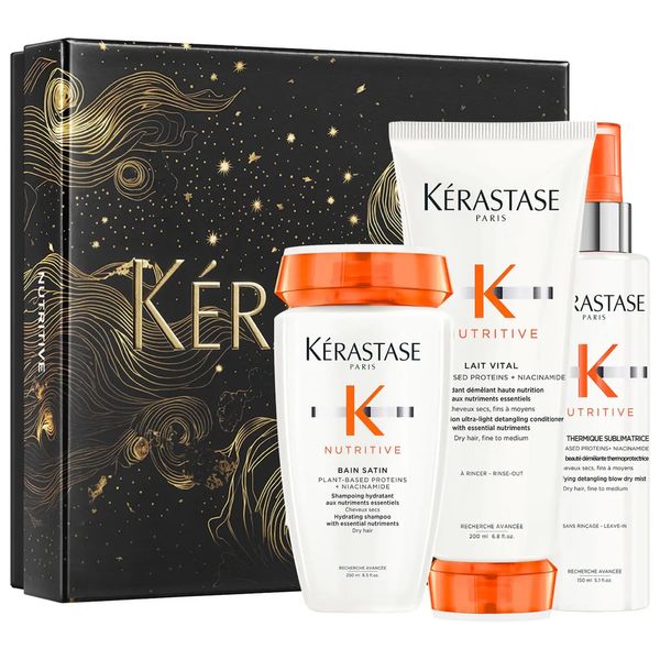 Kérastase Nutritive Hydrating Shampoo, Conditioner and Heat Protection Gift Set