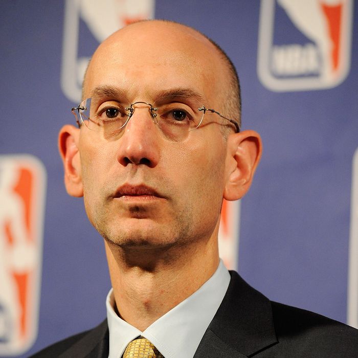 NEW YORK, NY - OCTOBER 20: Deputy Commissioner Adam Silver speaks at a press conference after NBA labor negotiations at Sheraton New York Hotel & Towers on October 20, 2011 in New York City. Silver announced that talks have broken down and no further meetings are scheduled. (Photo by Patrick McDermott/Getty Images)
