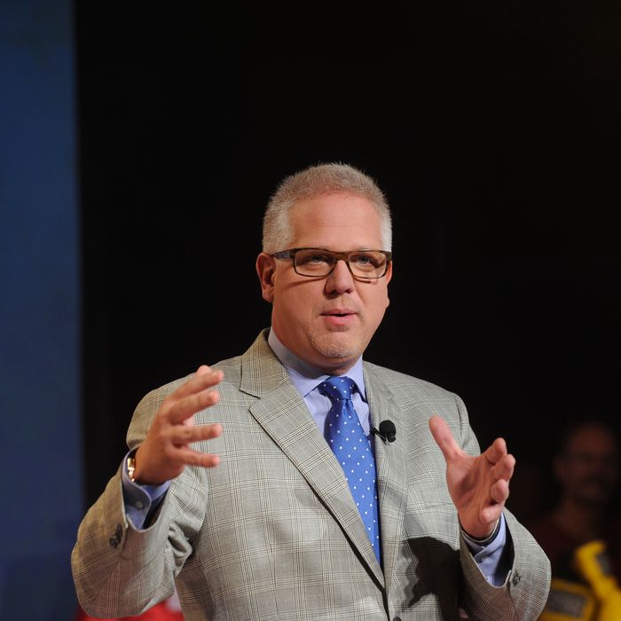 Glenn Beck speaks during the Dish Network War Of The Words at Hammerstein Ballroom on September 13, 2012 in New York City.