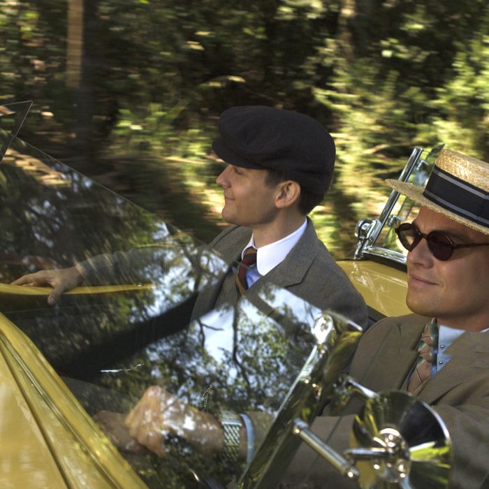 (L-r) TOBEY MAGUIRE as Nick Carraway and LEONARDO DiCAPRIO as Jay Gatsby in Warner Bros. Pictures’ and Village Roadshow Pictures’ drama “THE GREAT GATSBY,” a Warner Bros. Pictures release.