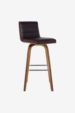 Armen Living Vienna Mid-Century Modern-More Faux Leather Barstool
