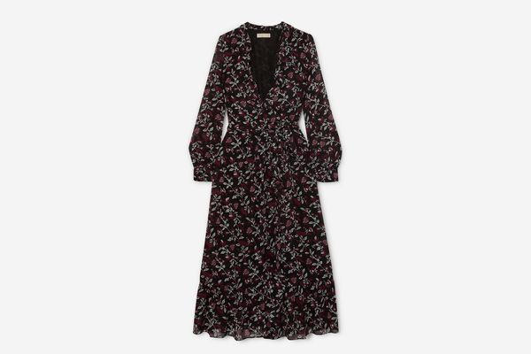 MICHAEL Michael Kors Ruffled Floral-Print Chiffon Wrap Dress