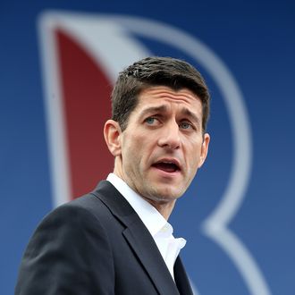 NORFOLK, VA - AUGUST 11: Newly announced Republican vice presidential candidate, U.S. Rep. Paul Ryan (R-WI) speaks during a campaign rally in front of the USS Wisconsin August 11, 2012 in Norfolk, Virginia. Republican presidential candidate Mitt Romney announced Paul Ryan, a seven term congressman, as his vice presidential running mate. Ryan is the Chairman of the House Budget Committee and provides a strong contrast to the Obama administration on fiscal policy. (Photo by Justin Sullivan/Getty Images)