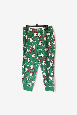 Snoopy Green Fleece Pajama Pants
