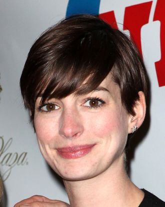 Anne Hathaway attending the Opening Night Performance of 'Ann' (Ann Richards) starring Holland Taylor at the Vivian Beaumont Theatre in New York City on 3/7/2013