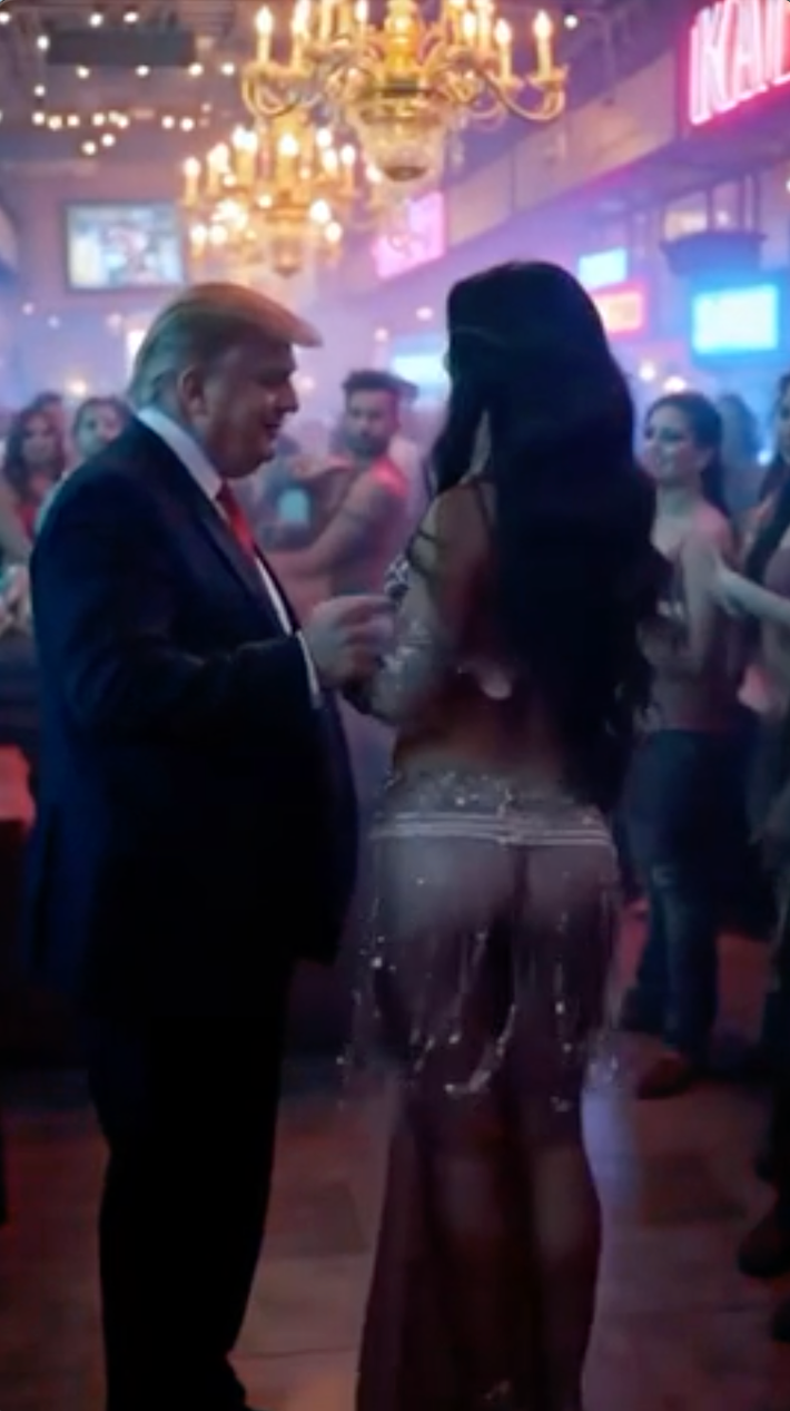 Donald Trump dancing with a woman