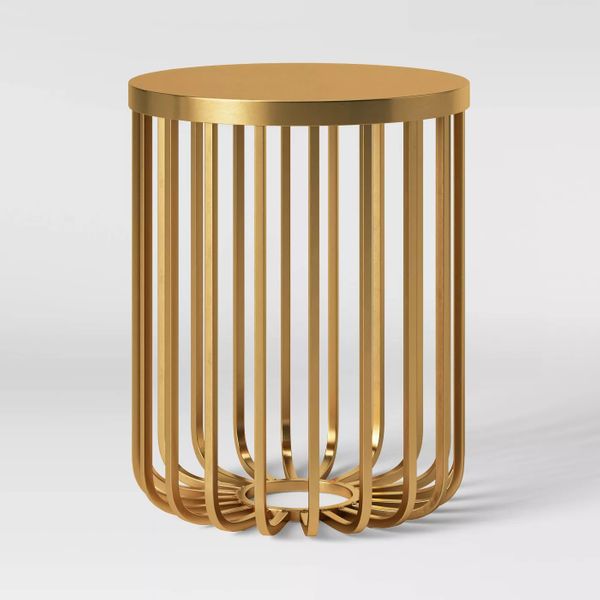 Opalhouse Kibara Cage Accent Table Brass