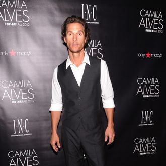  Actor Matthew McConaughey attends INC International Concepts Unveils Camila Alves As Brand Ambassador on July 26, 2012 in New York City. 