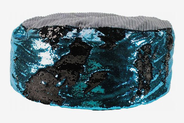 Animal Adventure Wild for Style Sequin Pouf, Blue/Black
