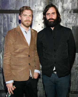NEW YORK, NY - APRIL 12: Pontus Winnberg and Andrew Wyatt of Miike Snow attend the 2011 Ballroom Marfa benefit at Center 548 on April 12, 2011 in New York City. (Photo by Andy Kropa/Getty Images) *** Local Caption *** Pontus Winnberg;Andrew Wyatt