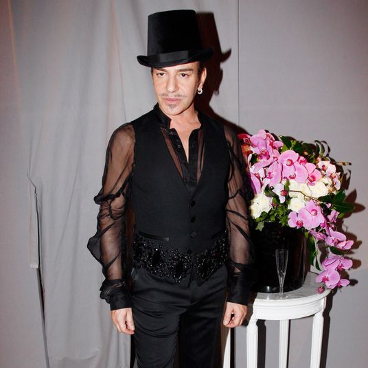 PARIS - JANUARY 26: John Galliano attends at the Christian Dior fashion show during Paris Fashion Week Haute Couture Spring/Summer 2009 on January 26, 2009 in Paris, France. (Photo by Eric Ryan/Getty Images) *** Local Caption *** John Galliano