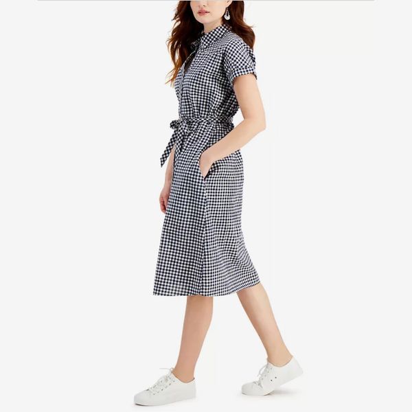 Style & Co Cotton Gingham Shirtdress