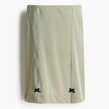 Bow-Detail Mesh Skirt